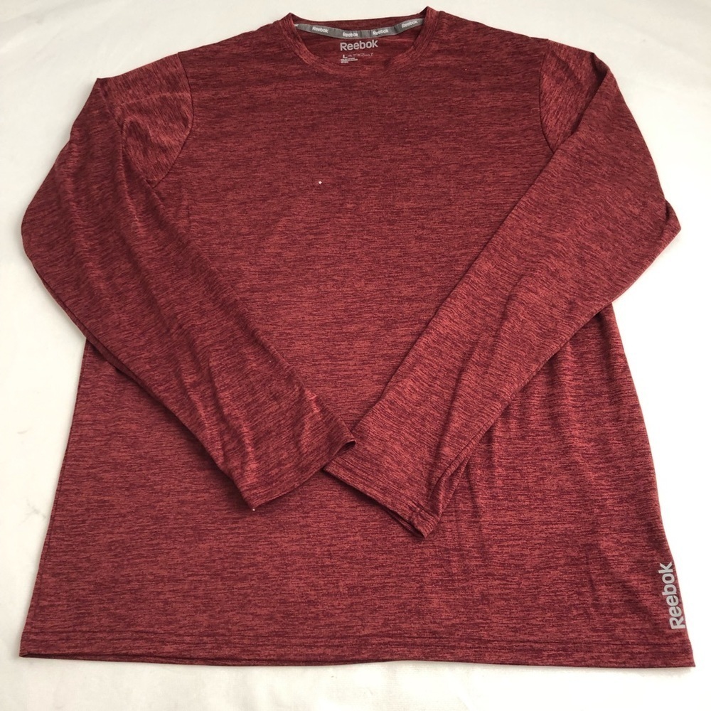 Reebok brick red long sleeve performance t-shirt L